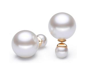 Bubble Drop Studs-Rose Gold/Pearl White