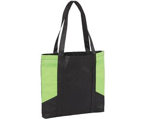 Bullet Colour Panel Tote (Pack Of 2) (Solid Black/Lime) - PF2586