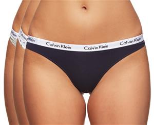 Calvin Klein Women's Carousel Thong 3-Pack - Grey Heather/Blue Noir/Hearts Affire