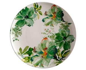 Casa Domani 37cm Botanical Ceramic Round Serving Food Platter Plate GRN WHT