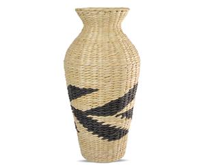 Casa Regalo 56cm Sea Grass Natural & Black Urn Vase