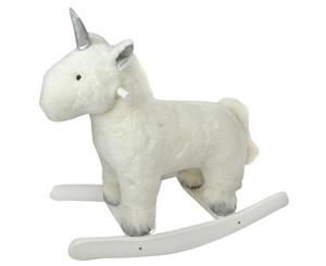 Casa Regalo Plush Rocking Unicorn White/Silver