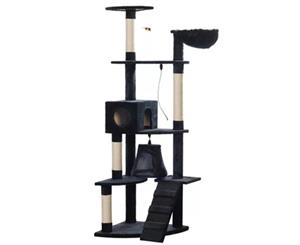 Cat Play Tree 191cm Dark Blue Plush Post Poles House Gym Furniture