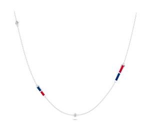 Chicago Cubs Diamond Chain Necklace For Women In Sterling Silver Design by BIXLER - Sterling Silver