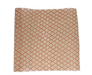 Christmas XMAS Burlap Hessian Roll Table Runner Wrap Craft Red Gold Glitter 2.7M [Design Moroccan_Red (48cm)]