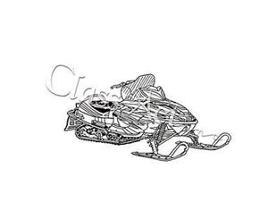 Class Act Cling Mounted Rubber Stamp 4.25 Inch X5.75 Inch Snowmobile