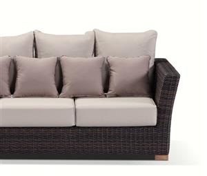 Coco 2 Seater - 2 Seat Daybed In Outdoor Rattan Wicker - Outdoor Daybeds - Chestnut Brown with Latte