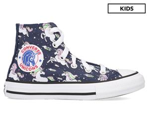 Converse Girls' Chuck Taylor All Star Unicorn Hi-Top Shoes - Navy/Black/White