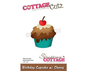 CottageCutz Dies - Birthday Cupcake with Cherry 1.6 inchX2 inch