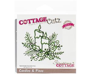 CottageCutz Elites Die -Candles & Pines 3.6&quotX3.1"