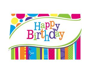 Creative Converting Bright And Bold Birthday Invitation Cards (Pack Of 8) (Multicoloured) - SG16360