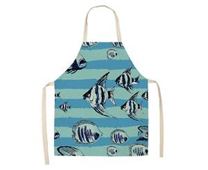 Creative Fish Home Kitchen Apron - Blue