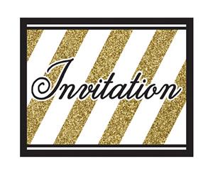 Creative Party Black And Gold Invitations (Pack Of 8) (Black/Gold) - SG12315