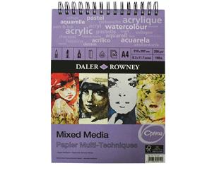 Daler-Rowney Mixed Media Spiral Pad 250gsm - A4 30 sheets