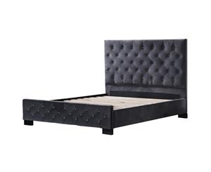 Dallas Grey Velvet Bed