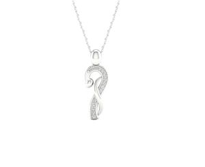 De Couer 9KT White Gold Diamond Women Necklace (1/20CT TDW H-I Color I2 Clarity)