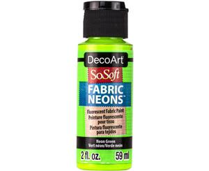 Deco Art SoSoft Fabric Neons Acrylic Paint 2oz - Neon Green