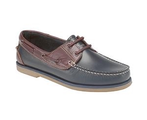 Dek Boys Moccasin Boat Shoes (Navy Blue/Brown) - DF675