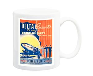 Delta Airlines Douglas DC@ 1940 Travel Poster Mug - 11 Fluid Oz