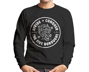 Divide & Conquer Five Boroughs Wolf Men's Sweatshirt - Black