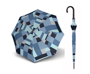 Doppler Fiber Long Automatic Mosaic Umbrella Blue