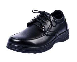 Dr Lightfoot Mens Black Lace up Smooth Faux Leather Shoes