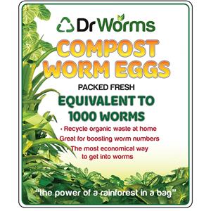 Dr Worms 1000 Compost Worm Eggs