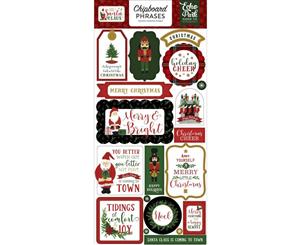 Echo Park - Here Comes Santa Claus Chipboard 6 inch X13 inch Phrases