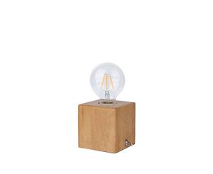 Edison Table Lamp in Wooden Cube