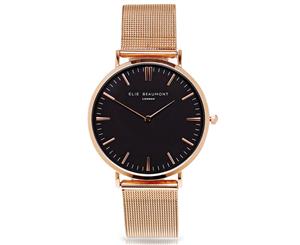 Elie Beaumont Women's 38mm Mesh Oxford Watch - Rose Gold/Black