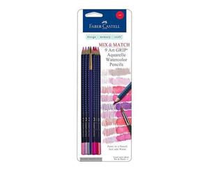 Faber-Castell - Art Grip Aquarelle Watercolor Pencils 9 Pack Red