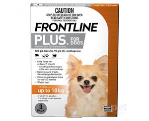 Frontline Plus Dog Fleas Treat & Control Water Fast Orange 3's (F3432)