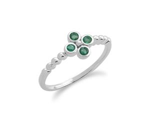 Gemondo Sterling Silver 0.19ct Emerald Cluster Ring