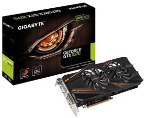 Gigabyte NVidia GeForce GTX 1070 Windforce OC 8GB PCIe Video Card 8K @ 60Hz 3xDP HDMI DVI SLI VR Ready 1771/1582 MHz