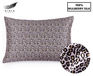 Gioia Casa Two-Sided 100% Mulberry Silk Pillowcase - Leopard