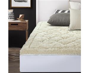 Giselle KING Wool Underlay Mattress Topper Underblanket Cotton