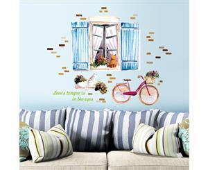 Hand-painted Window Bike Decals Wall Sticker (Size 105cm x 83cm)