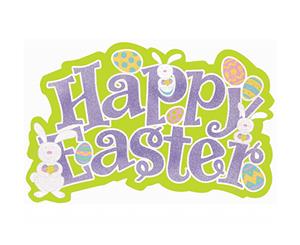 Happy Easter Cutout Glittered Large Decoration