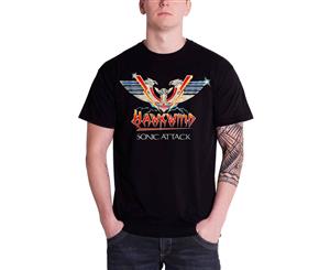 Hawkwind Mens T Shirt Sonic Attack Band Logo Official - Black