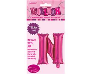 Hot Pink N Alphabet Foil Balloon 35cm