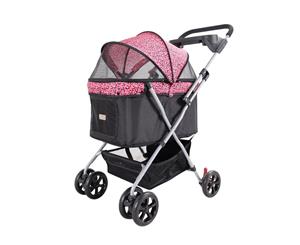 Ibiyaya Easy Strolling Pet Buggy Pram Pinkpard