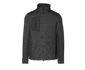 Id Mens Knit Fleece Full Zip Regular Fitting Long Sleeve Melange Sweatshirt (Anthracite melange) - ID303