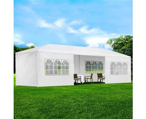 Instahut 3x9M Gazebo 8 Panel Party Wedding Marquee Event Tent Shade Canopy Camping White Fiesta