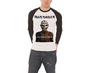 Iron Maiden T Shirt Mens Book Of Souls Logo Official Mens Baseball Shirt - White