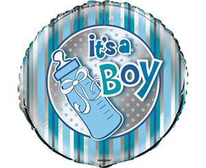 Its A Boy Bottle 45cm Foil Balloon Packaged