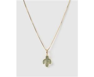 Izoa Saguaro Necklace Gold Green