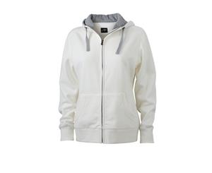 James And Nicholson Womens/Ladies Lifestyle Zip-Hoodie (Off White/Grey Heather) - FU483