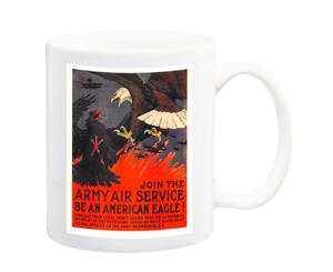 Join The Army Air Service Charles Livingstone Bull War Mug - 11 Fluid Oz