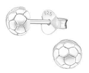 Kids Sterling Silver Football Stud Earrings