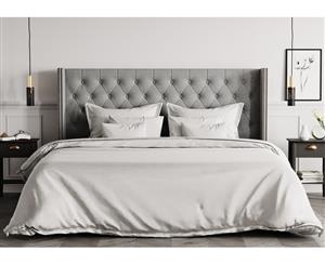 King Size Fabric Button Bed Head - Camila Collection (Space Grey 125cm)